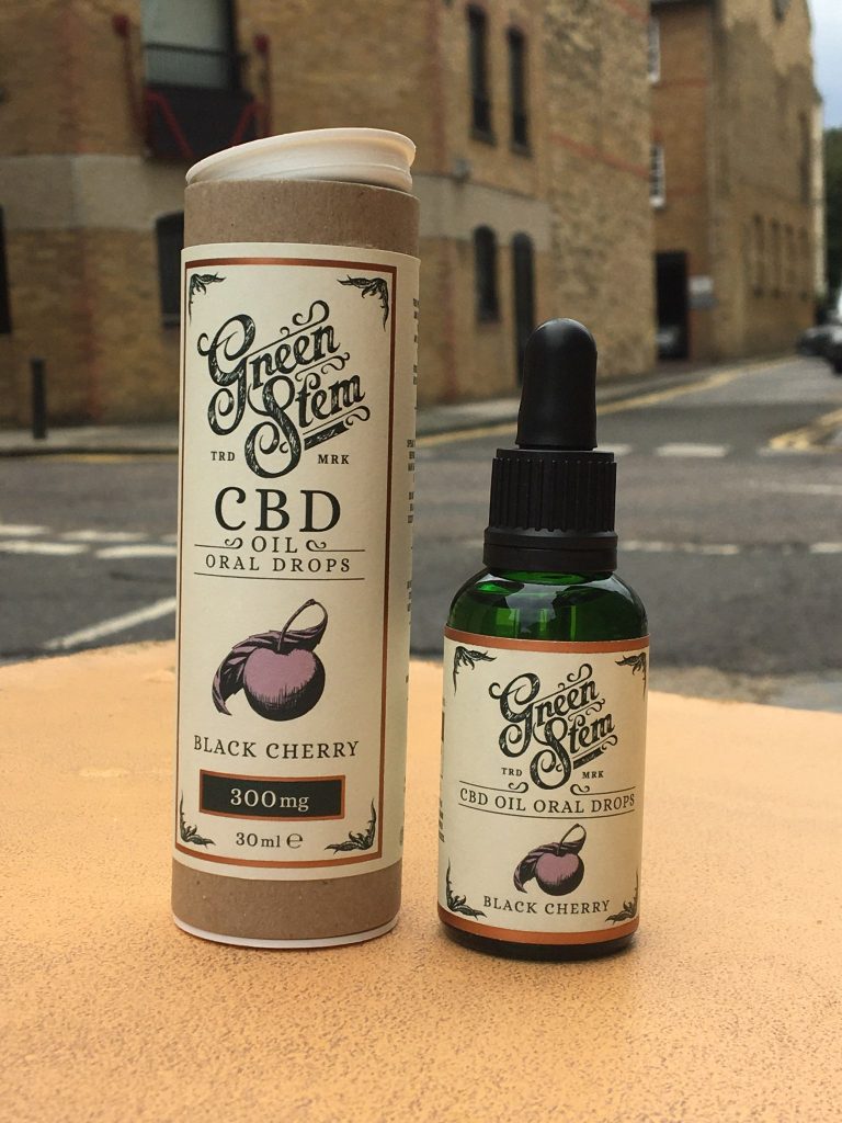 Green Stem Black Cherry CBD Oil Oral Drops and Green Stem Peppermint CBD Oil Oral Drops